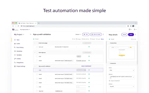 BugBug Automation Testing: Uji Website Tanpa Coding Gratis - Screenshot 1