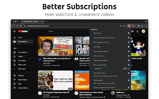 Control Panel for YouTube: Blokir Iklan & Kustomisasi UI Terbaik - Screenshot 1