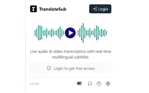 TranslateSub: Subtitle Real-time & Terjemahan 75 Bahasa - Screenshot 1