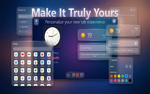 Download GNT: Glass New Tab Terbaru – Dashboard iOS Keren - Screenshot 3