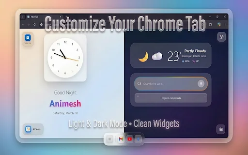 Download GNT: Glass New Tab Terbaru – Dashboard iOS Keren - Screenshot 1
