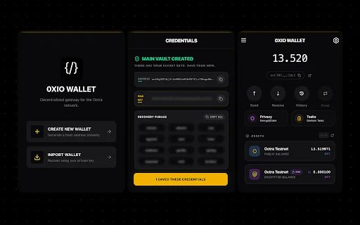 Download 0xio Wallet Terbaru – Dompet Aman untuk Octra Network - Screenshot 1