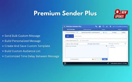 Premium Sender Plus: Kirim Pesan Kustom WhatsApp dengan Mudah - Screenshot 1