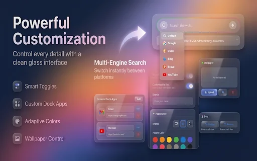 Download GNT: Glass New Tab Terbaru – Dashboard iOS Keren - Screenshot 4