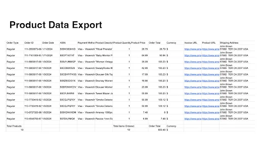 OrderPro: Ekspor Riwayat Belanja Amazon & Toko Online ke Excel - Screenshot 4