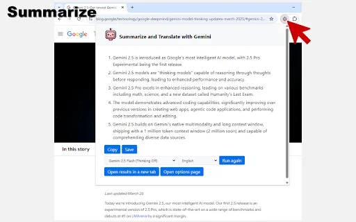 Summarize and Translate with Gemini – Ringkasan AI Cepat - Screenshot 1